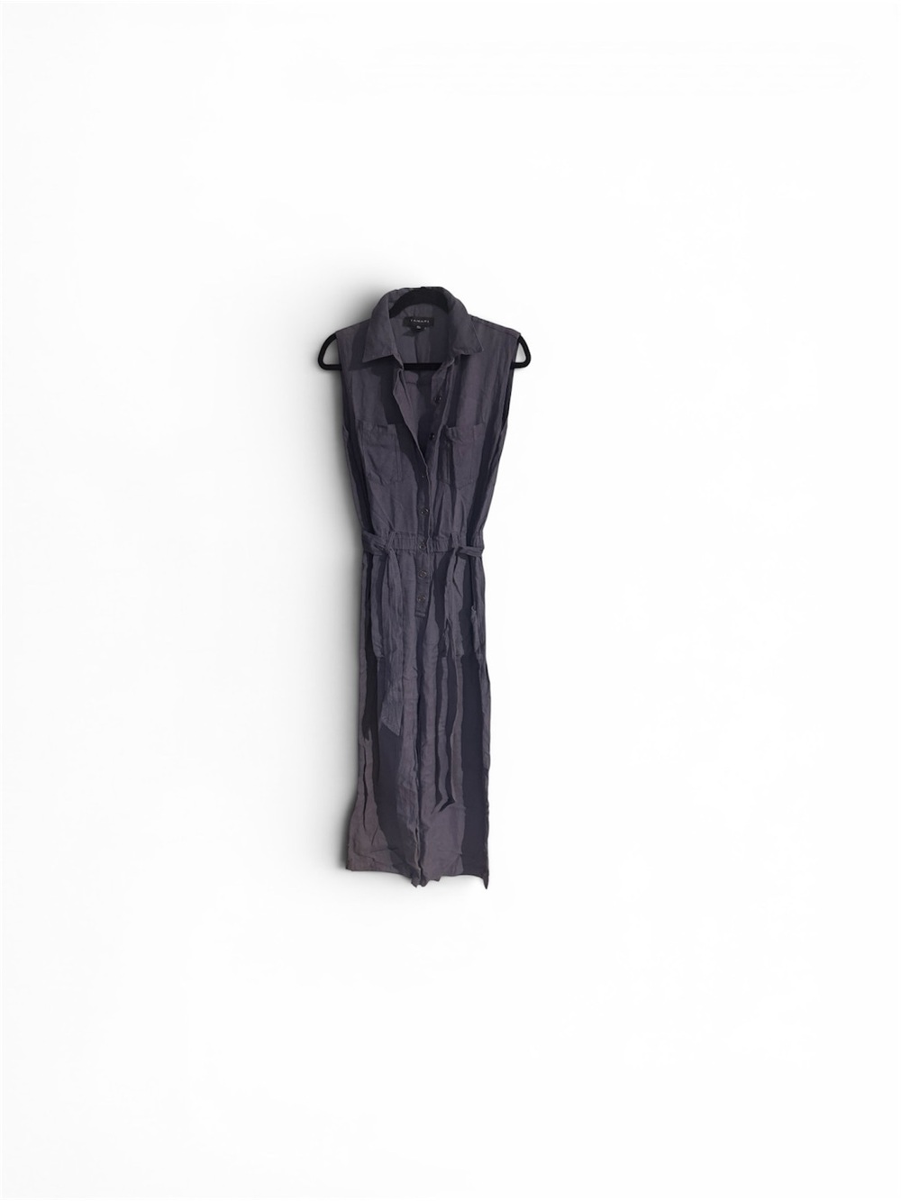 Tahari Soft Linen Look Belted Jumpsuit